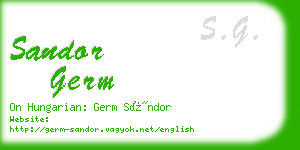 sandor germ business card